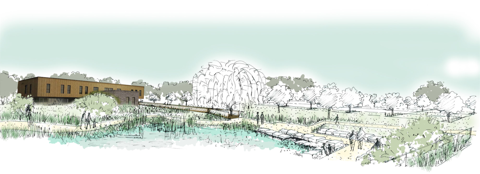 Croquis du projet de jardin de la Maison des Espaces Naturels